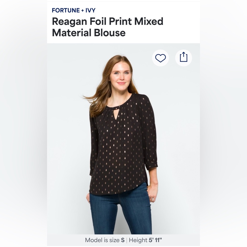 Black Blouse with White Pattern